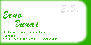 erno dunai business card