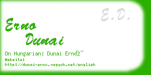 erno dunai business card